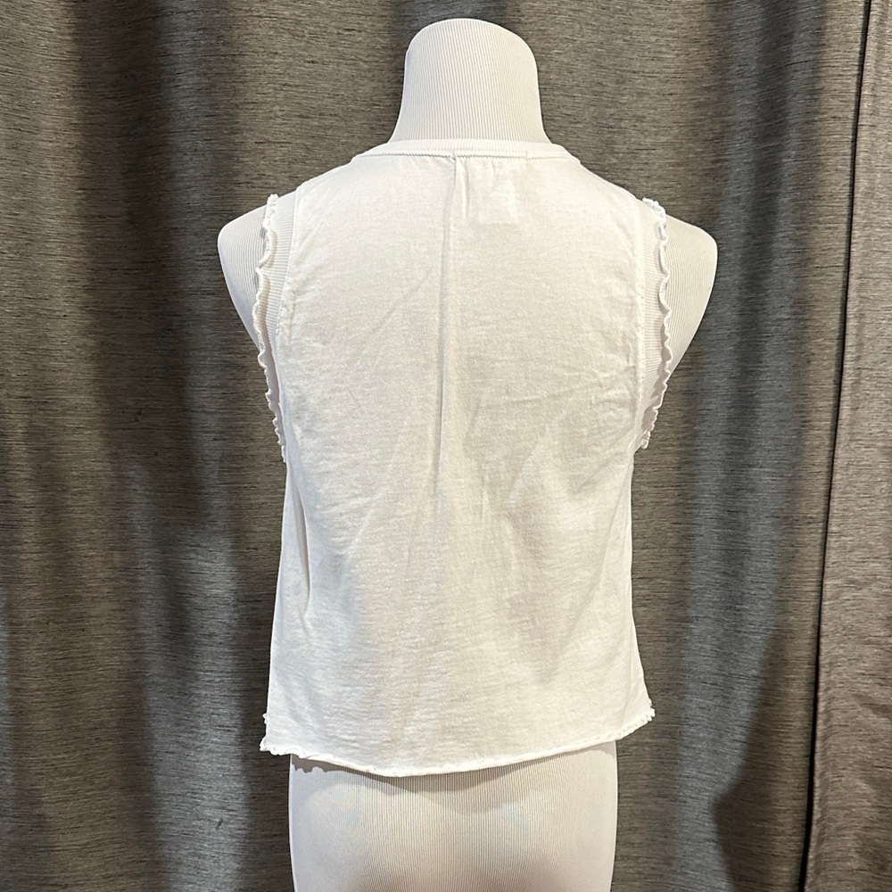 Altar'd State White Ruffle Trim Tank Top - Picture 2 of 3